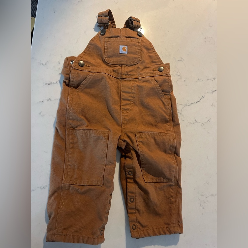 12 months Carhartt Flannel Lined Bibs